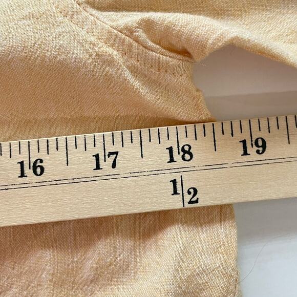 Karl Lagerfeld Linen Blend Button Down Shirt Womens S Roll Tab Peach Resort - Picture 11 of 14